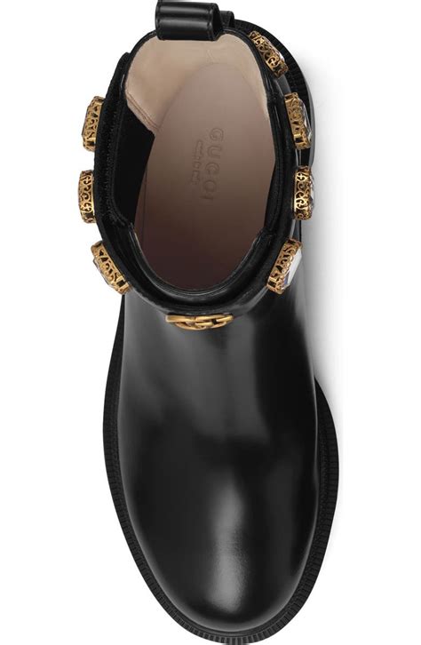 gucci trip bootie with jewels